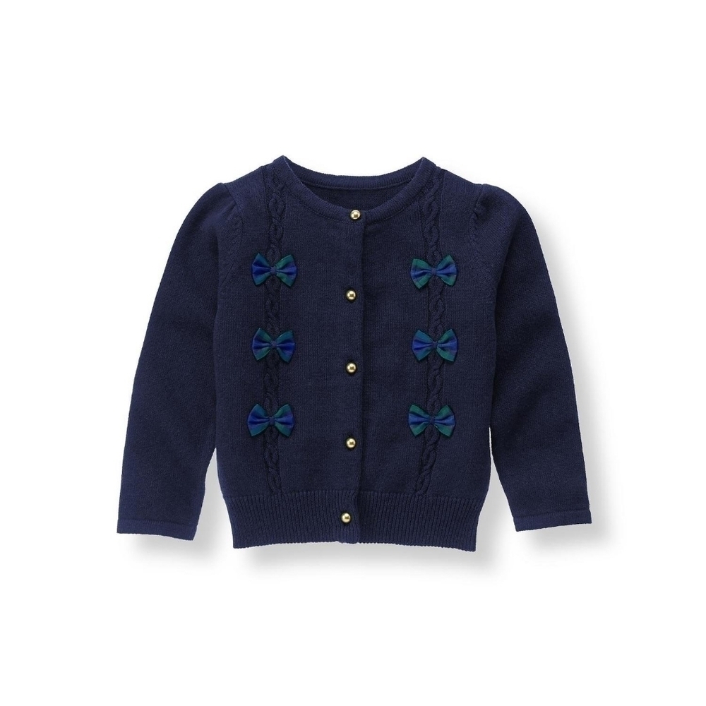 Janie & Jack | Bow Tartan Cardigan